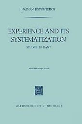 Experience and its Systematization. Nathan Rotenstreich, - Buch - Nathan Rotenstreich,