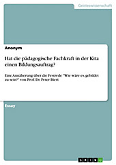 Hat die pädagogische Fachkraft in der Kita einen Bildungsauftrag? - eBook