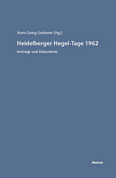 Hegel-Studien, Beihefte: 1 Heidelberger Hegel-Tage 1962 - eBook