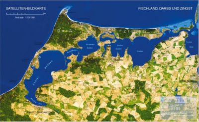 Landschaften aus dem Weltraum Fischland, Darss und Zingst Satellitenbildkarte 1:100.000.  - Buch