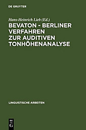 Linguistische Arbeiten: 205 BEVATON - Berliner Verfahren zur auditiven Tonhöhenanalyse - eBook