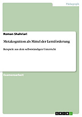 Metakognition als Mittel der Lernförderung - eBook - Roman Shahriari,