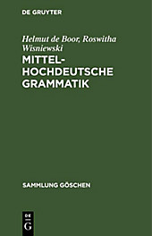 Mittelhochdeutsche Grammatik - eBook - Roswitha Wisniewski, Helmut de Boor,