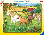 Pferde auf der Koppel (Rahmenpuzzle)