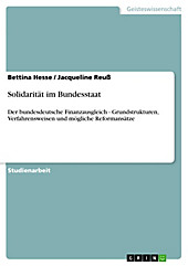 Solidarität im Bundesstaat - eBook - Bettina Hesse, Jacqueline Reuß,