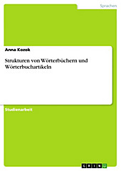 Strukturen von Wörterbüchern und Wörterbuchartikeln - eBook - Anna Kozok,