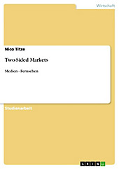 Two-Sided Markets - eBook - Nico Titze,