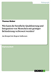 Von der Schule in die Arbeitswelt - Möglichkeiten und Maßnahmen zur Verbesserung der beruflichen Qualifizierung und Integration von Menschen mit... - Thomas Weber,
