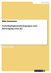 Vorteilhaftigkeitsüberlegungen zum Börsengang einer AG - eBook - Mike Carstensen,