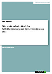 Wie wirkt sich der Grad der Selbstbestimmung auf die Lernmotivation aus? - eBook - Jan Hennes,