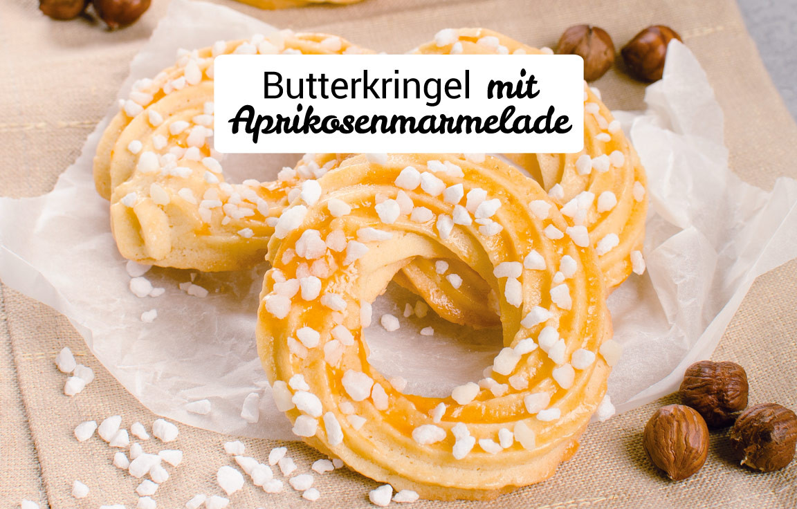 Butterkringel mit Aprikosenmarmelade