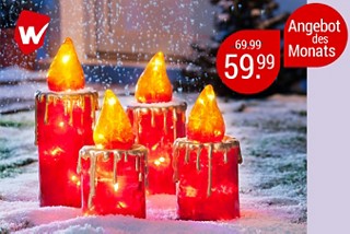 Die haben Format – 4 LED-Maxikerzen für draußen & drinnen