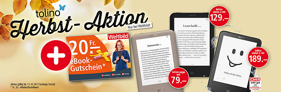 tolino Herbst-Aktion ab 15.09. tolino Herbst-Aktion ab 15.09.