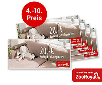 4. - 10. Preis: Je ein 20.- € ZooRoyal-Gutschein 4. - 10. Preis: Je ein 20.- € ZooRoyal-Gutschein