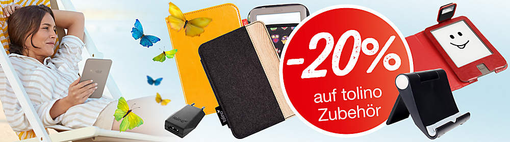 tolino Zubehör 20% günstiger - nur solange der Vorrat reicht! tolino Zubehör 20% günstiger - nur solange der Vorrat reicht!
