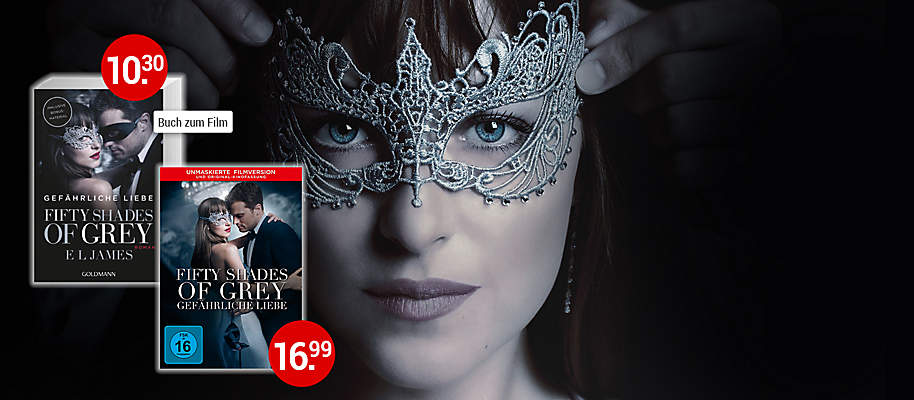 #Fifty Shades of Grey 2 - Gefährliche Liebe#
**Verbotene Spiele, fesselnde Leidenschaft und knisternde Erotik: Die sinnliche Romanze nach dem Welt-Bestseller von E.L.James geht weiter! Jetzt für alle Fans zum Kinostart:**
Bei uns finden Sie alles, um sich auf das prickelnde Kino-Highlight einzustimmen: **Das offizielle Buch zum Film! Heißer geht's nicht ...**
Für das Privat-Vergnügen daheim: **Teil 2 der Erotik-Trilogie "Gefährliche Liebe" gleich bequem online bestellen.**
**Viel Vergnügen beim Entdecken!**