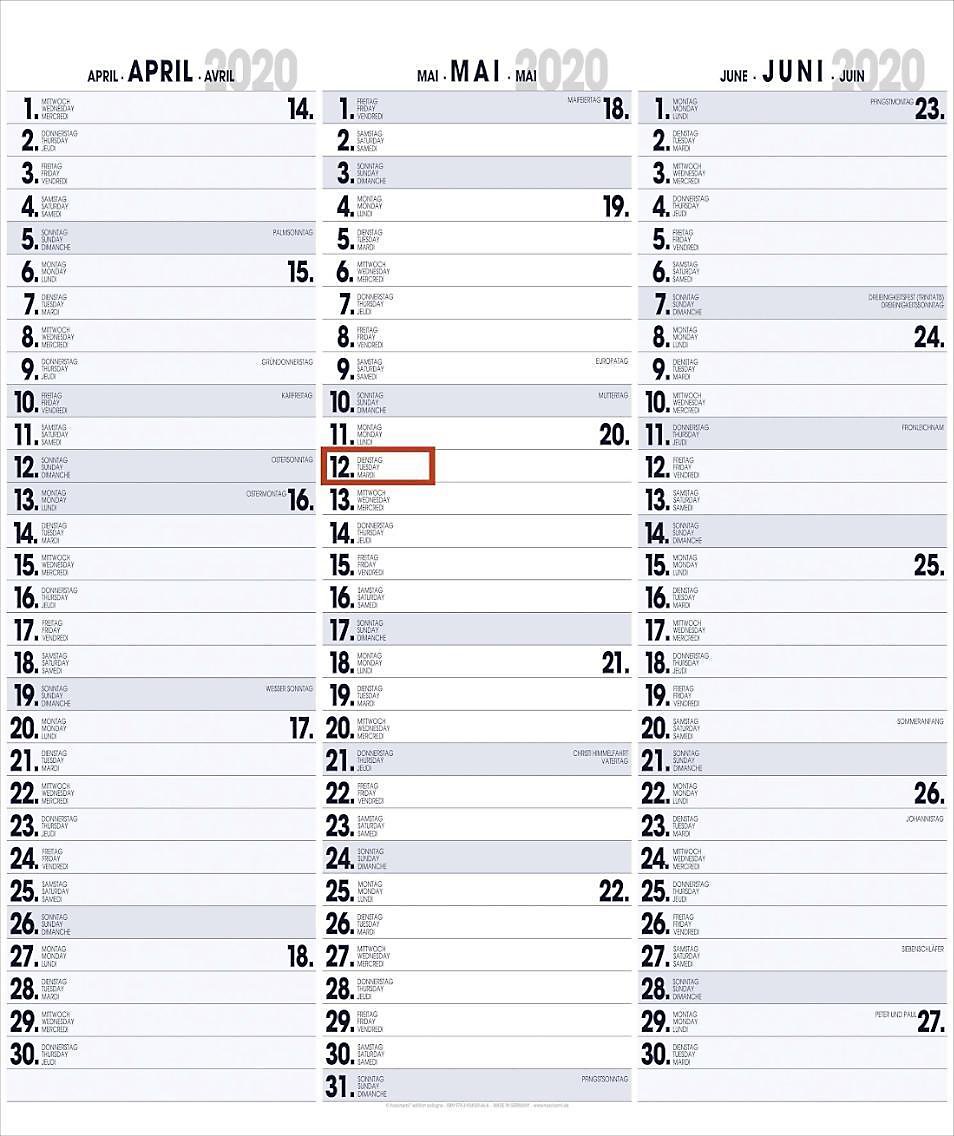 3-Monatsplaner 2020 - Kalender günstig bei Weltbild.ch bestellen