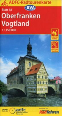 ADFC-Radtourenkarte 18 Oberfranken /Vogtland 1:150.000, reiß- und wetterfest, GPS-Tracks Download und Online-Begleitheft
