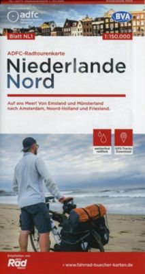 ADFC-Radtourenkarte NL 1 Niederlande Nord, 1:150.000, reiß- und wetterfest, GPS-Tracks Download