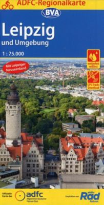 ADFC-Regionalkarte Leipzig und Umgebung / Leipziger Neuseenland, 1:75.000, reiß- und wetterfest, mit GPS-Track Download