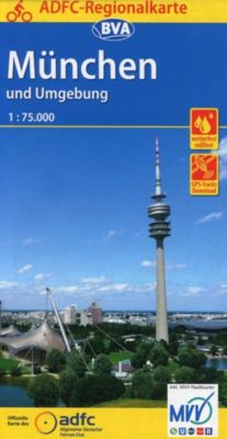 ADFC-Regionalkarte München und Umgebung, 1:75.000, reiß- und wetterfest, GPS-Tracks Download