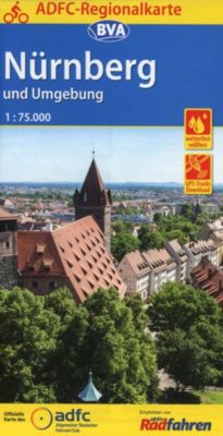 ADFC-Regionalkarte Nürnberg und Umgebung mit Tagestouren-Vorschlägen, 1:75.000, reiß- und wetterfest, GPS-Tracks Downloa