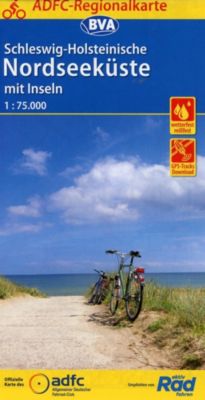 ADFC-Regionalkarte Schleswig-Holsteinische Nordseeküste mit Inseln 1:75.000