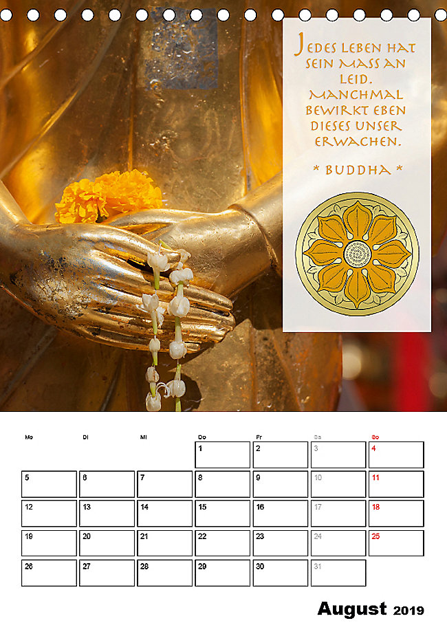 Buddhas Zitate Buddhistische Weisheiten Tischkalender 2019