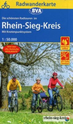 BVA Radwanderkarte Die schönsten Radtouren im Rhein-Sieg-Kreis, 1:50.000, reiß- und wetterfest, GPS-Tracks Download