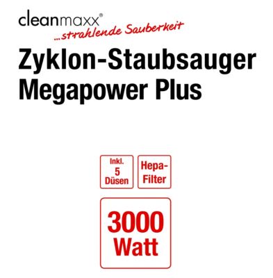 Clean Maxx Zyklon-Staubsauger Megapower 3000 Watt ...