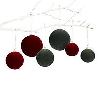 Deko-Hänger-Set, 6-tlg. Kugel Grün/Rot Deko-Hänger-Set, 6-tlg. Kugel Grün/Rot