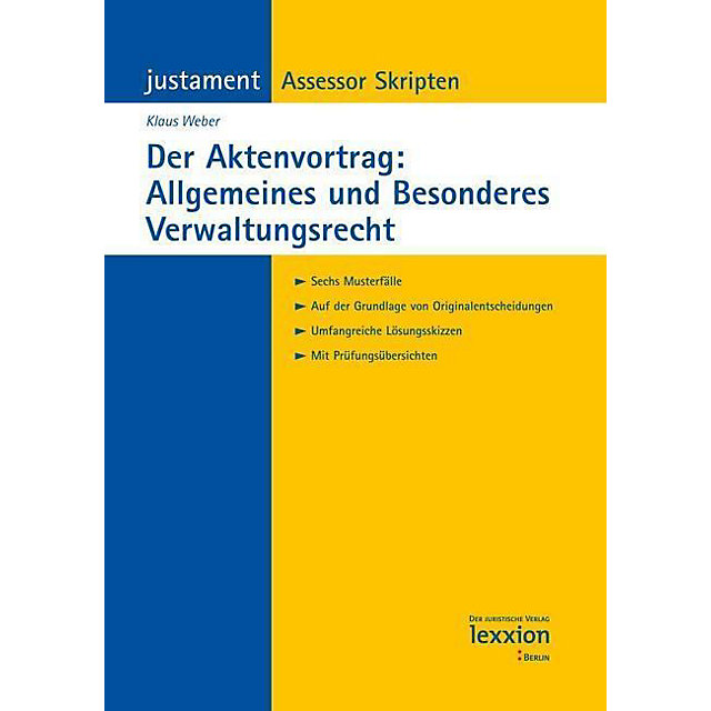 Der Aktenvortrag: Allgemeines und Besonderes Verwaltungsrecht ebook | Weltbild.de