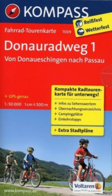 FahrradTourenkarte Donauradweg 1, Von Donaueschingen nach