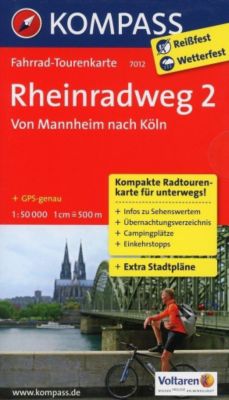 Fahrrad-Tourenkarte Rheinradweg 2, Von Mannheim nach Köln