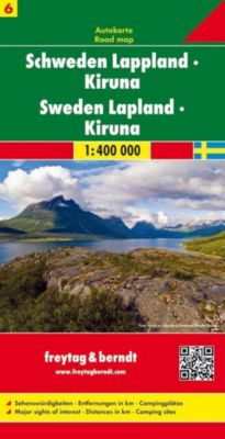 Freytag & Berndt Autokarte Schweden Lappland - Kiruna; Sverige, Lappland; Zweden, Lapland