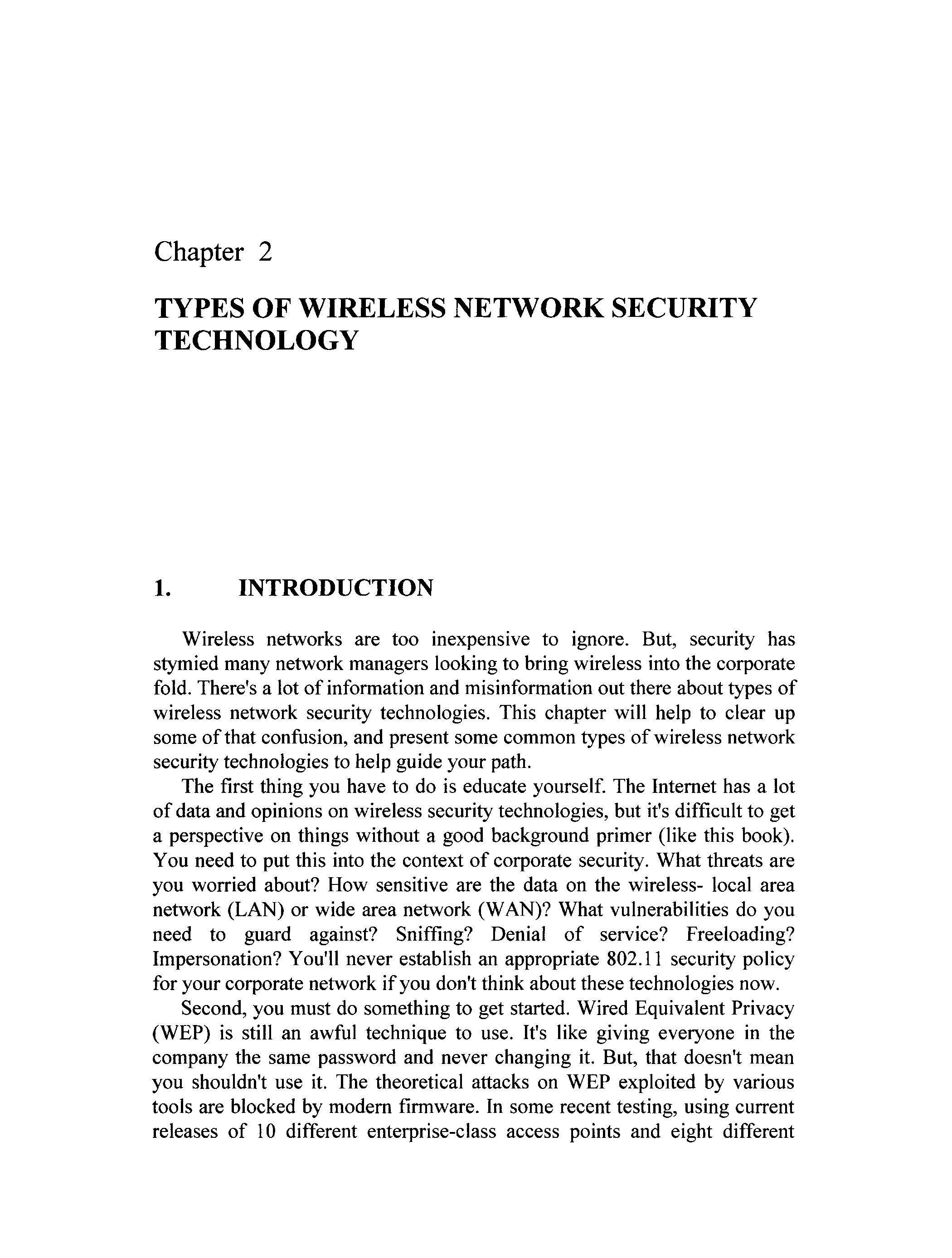 Guide to Wireless Network Security