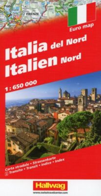 Hallwag Straßenkarte Italien Nord / Italia del Nord