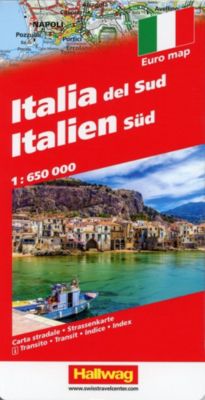Hallwag Straßenkarte Italien Süd 1:650 000