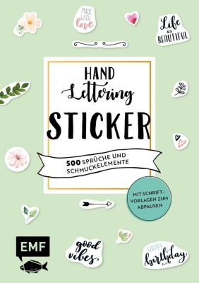 Handlettering-Sticker - 500 Sprüche und Schmuckelemente