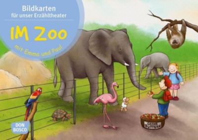 Im Zoo mit Emma und Paul. Kamishibai Bildkartenset - Monika Lehner | 