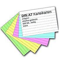 Karteikarten 500 Stück A7 farbig liniert Karteikarten 500 Stück A7 farbig liniert