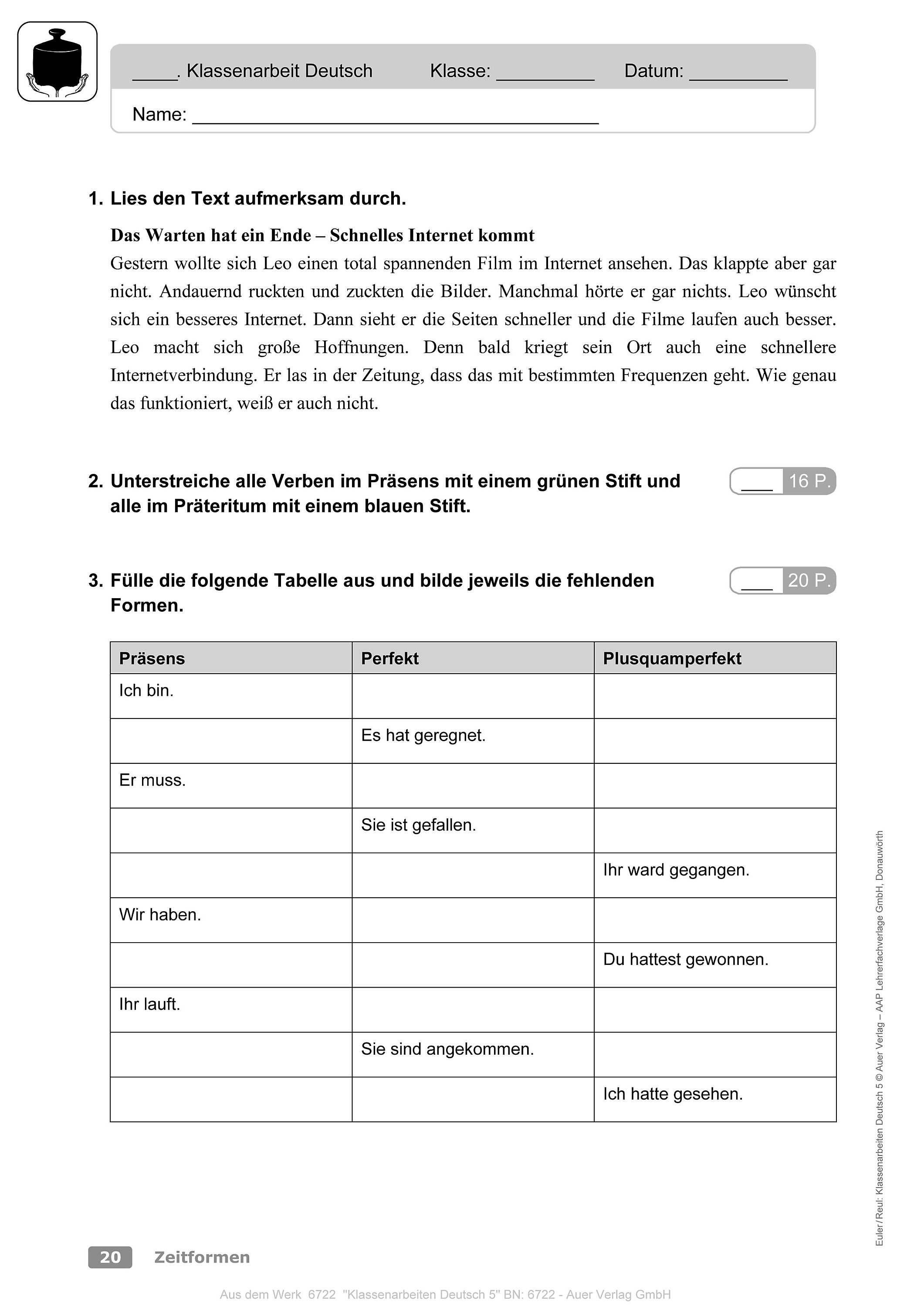 Klassenarbeiten Deutsch 5 M Cd Rom Buch Versandkostenfrei