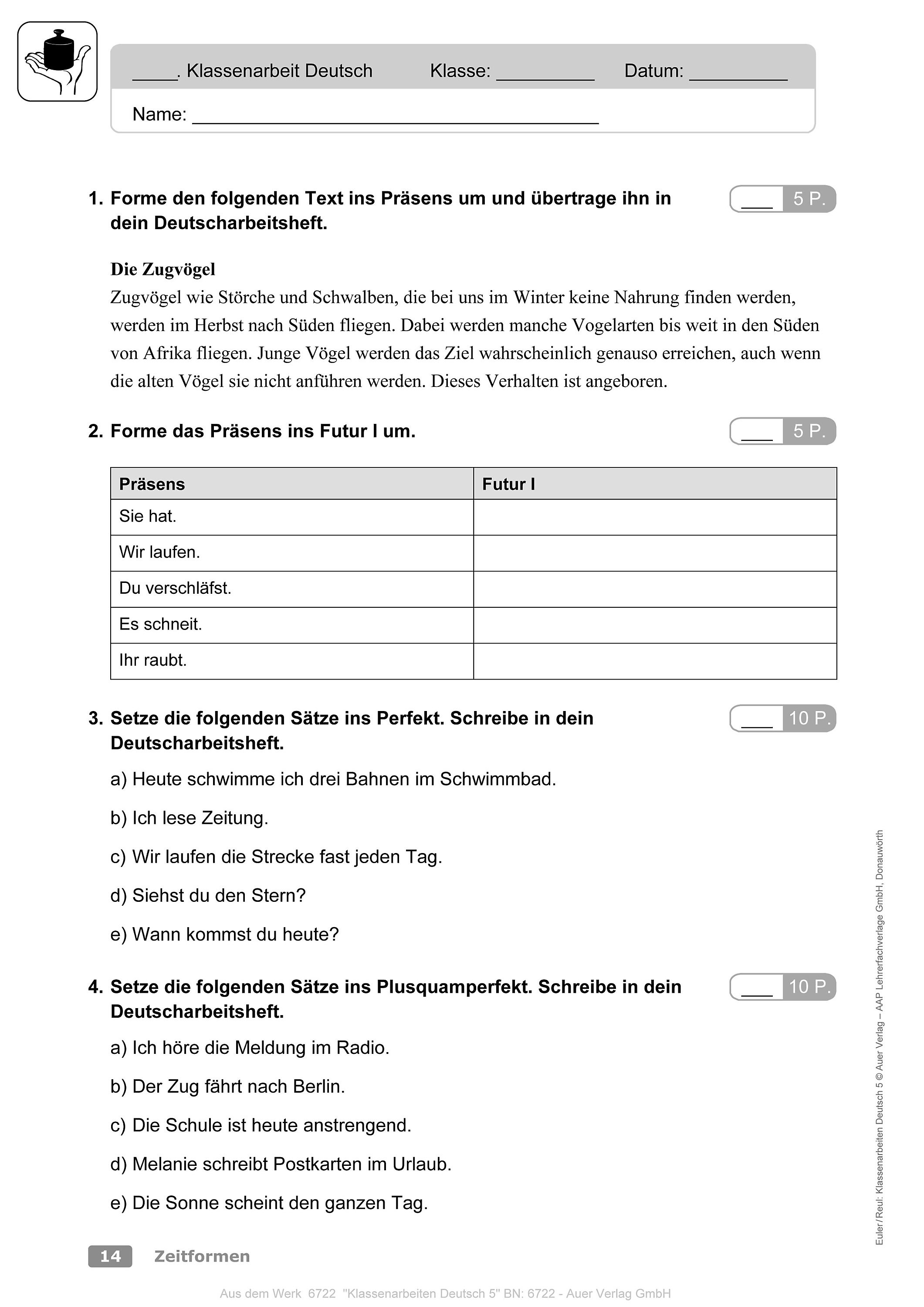 Klassenarbeiten Deutsch 5 M Cd Rom Buch Versandkostenfrei