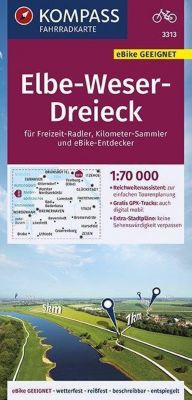 KOMPASS Fahrradkarte Elbe-Weser-Dreieck 1:70.000, FK 3313