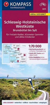 KOMPASS Fahrradkarte Schleswig-Holsteinische Westküste, Brunsbüttel bis Sylt 1:70.000