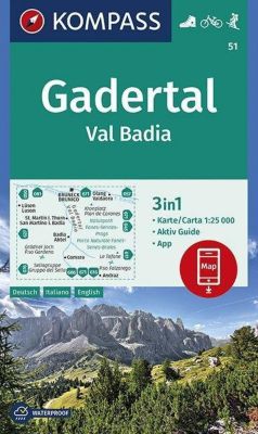 KOMPASS Wanderkarte Gadertal, Val Badia