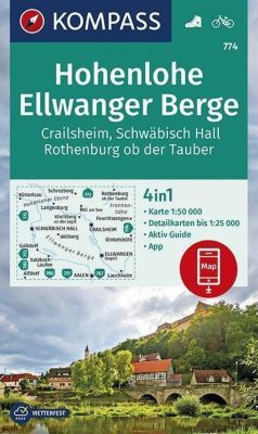 KOMPASS Wanderkarte Hohenlohe, Ellwanger Berge, Crailsheim, Schwäbisch Hall, Rothenburg ob der Tauber