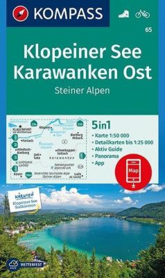 KOMPASS Wanderkarte Klopeiner See, Karawanken Ost, Steiner Alpen