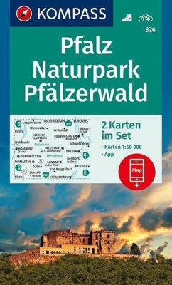 KOMPASS Wanderkarte Pfalz, Naturpark Pfälzerwald