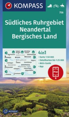 KOMPASS Wanderkarte Südliches Ruhrgebiet, Neandertal, Bergisches Land